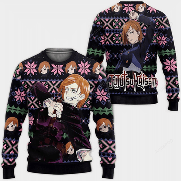 Jujutsu Kaisen Anime Nobara Kugisaki 8 Ugly Sweater Gifts, Jujutsu Kaisen Anime Gift Fan Ugly Sweater