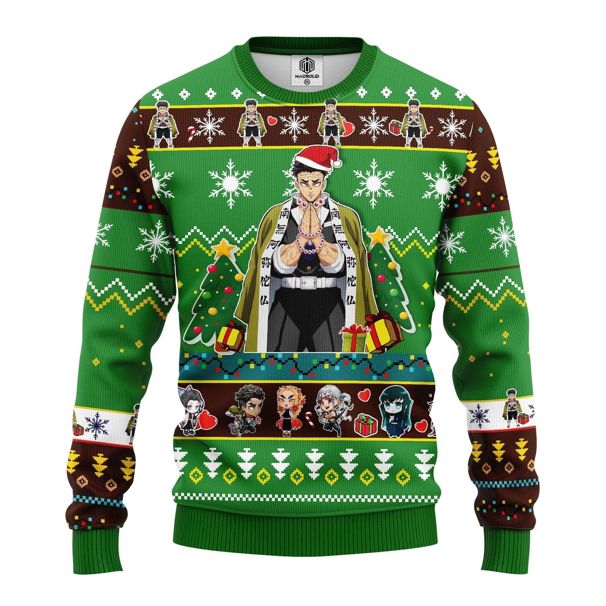 Gyomei Himejima Demon Slayer Anime Ugly Christmas Sweater