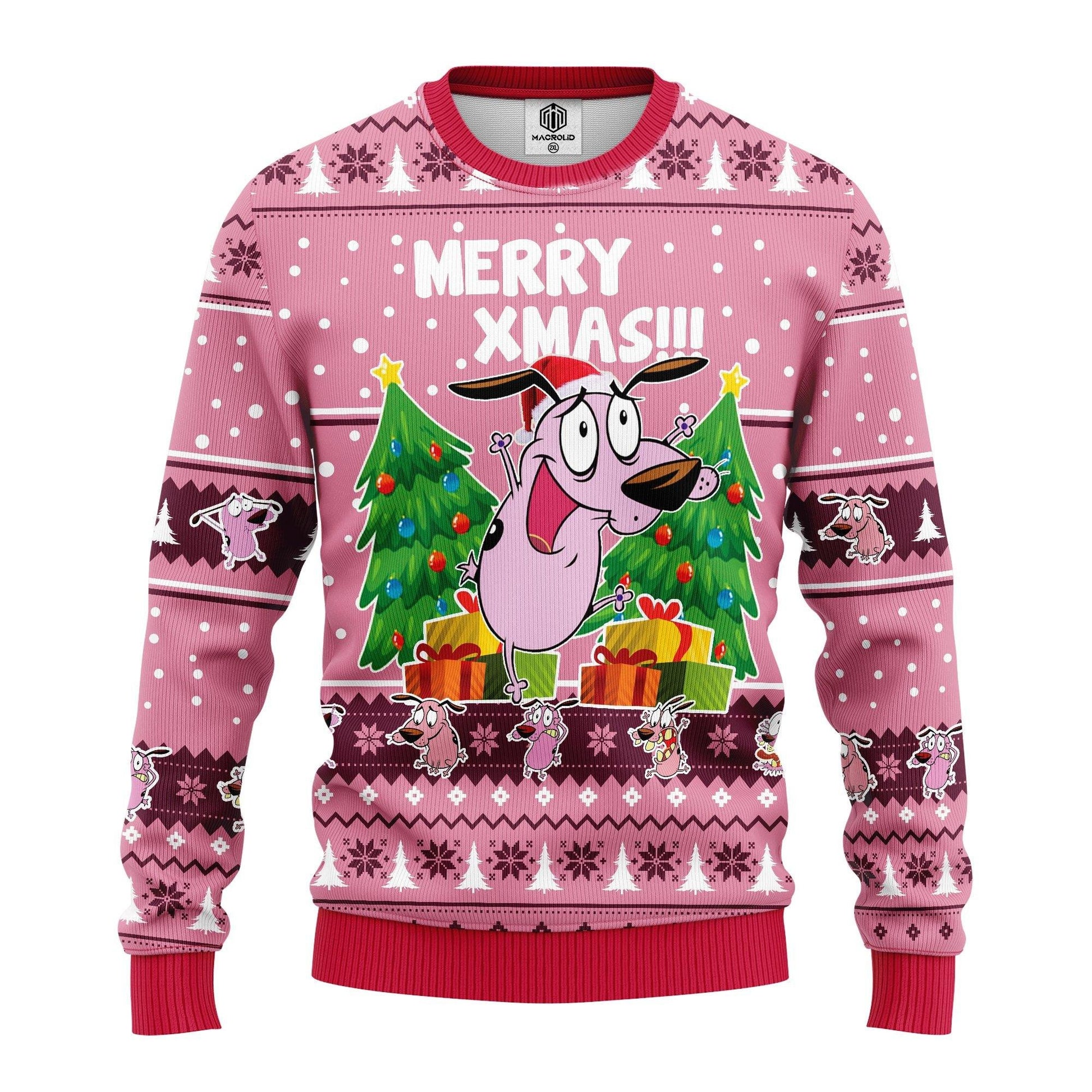 Couage The Cowardly Merry Xmas Ugly Christmas Sweater 296