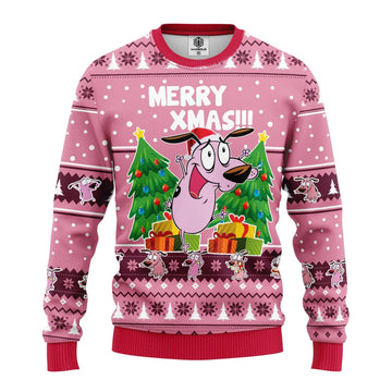 Couage The Cowardly Merry Xmas Ugly Christmas Sweater 296