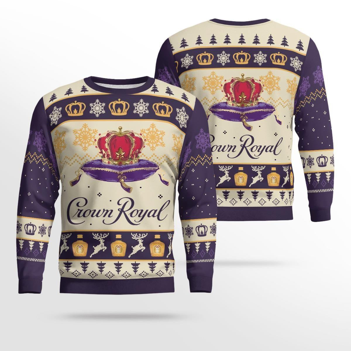 Crown Royal Wine Ugly Sweater, Christmas Gift, Crown Royal Wine Ugly Christmas Sweater