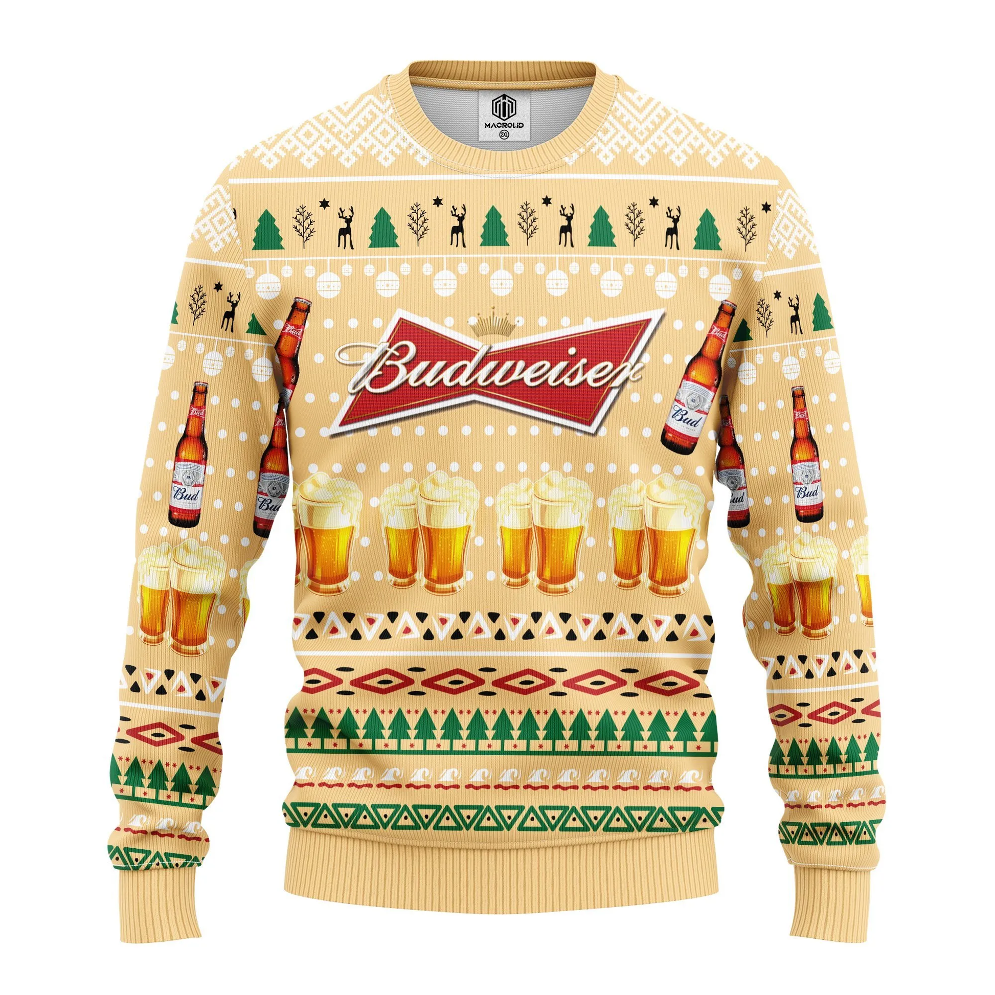 Budweiser Beer Merry Xmas Gift Ugly Christmas Sweater 335