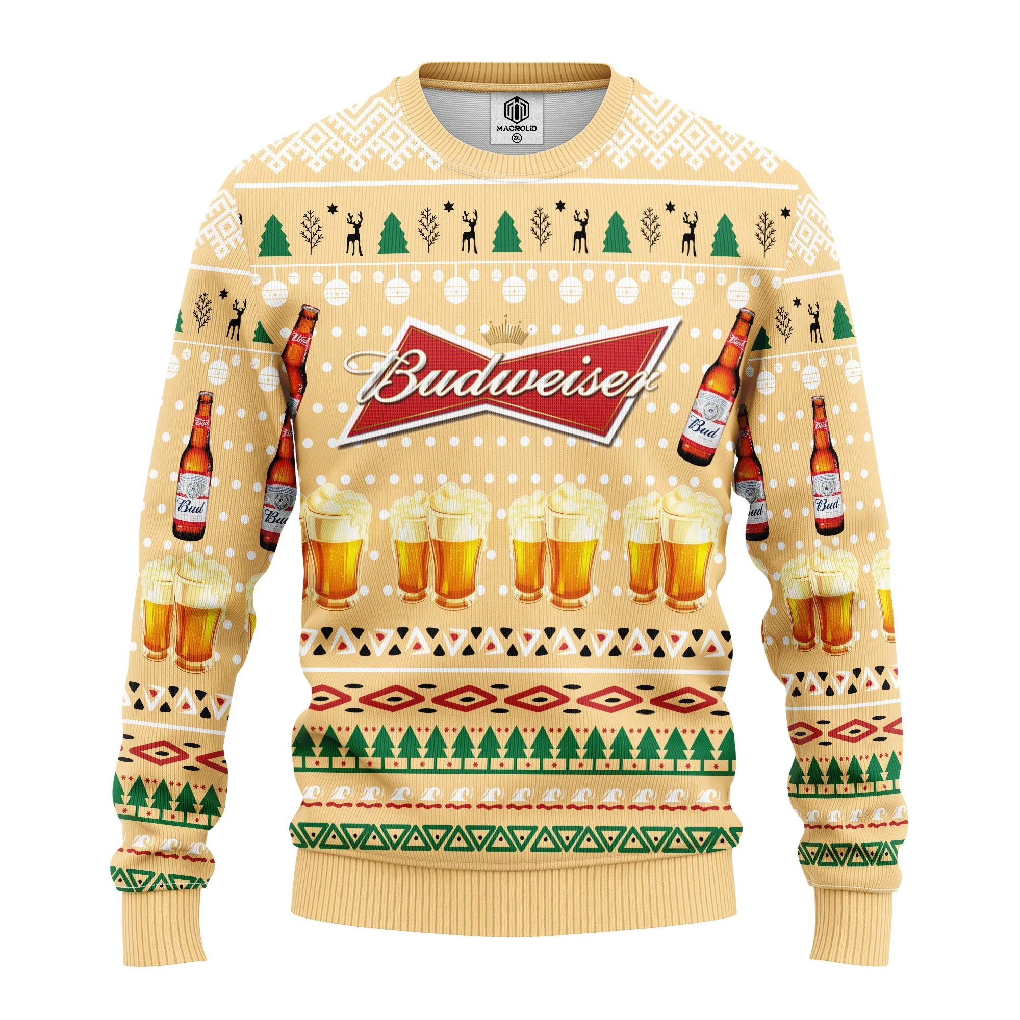 Budweiser Beer Merry Xmas Gift Ugly Christmas Sweater 335