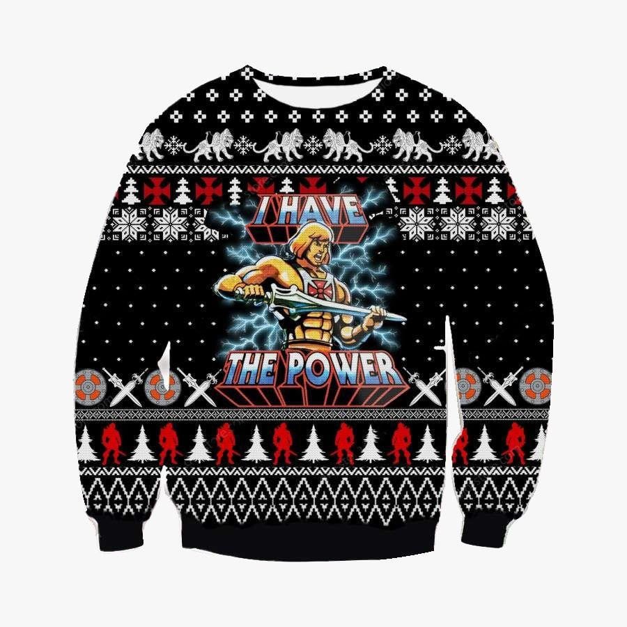 He-man Christmas Ugly Sweater, He-man Christmas Gift, He Man I Have The Power Christmas Shirt