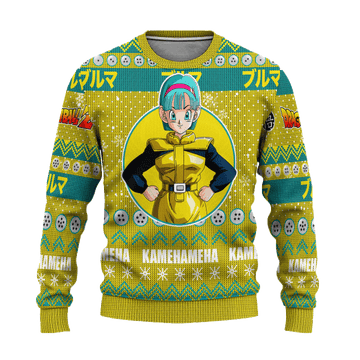 Dragon Ball Anime Bunma 16 Ugly Sweater Gifts, Dragon Ball Anime Gift Fan Ugly Sweater