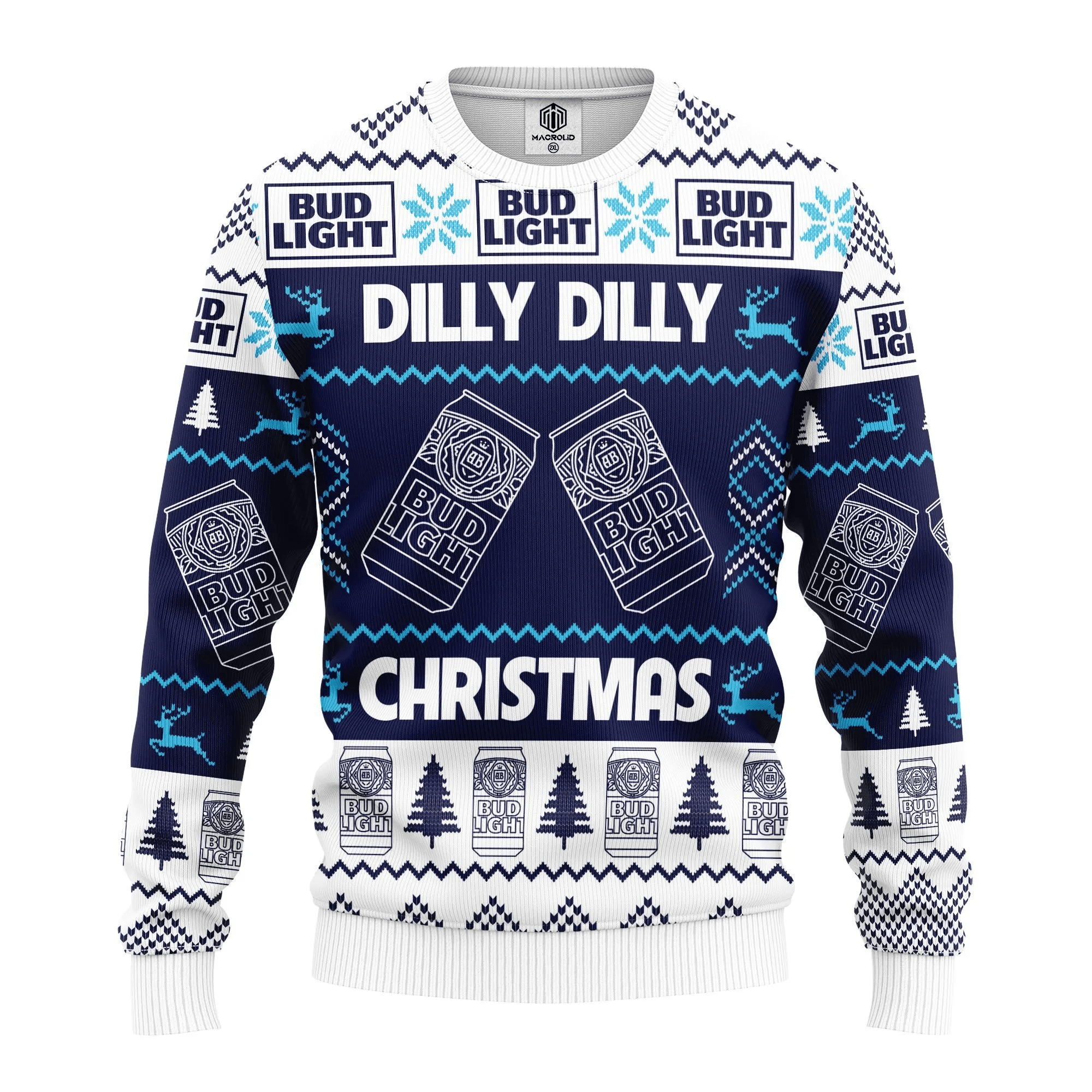 Bud Light Dilly Dilly Merry Xmas Gift Ugly Christmas Sweater 334