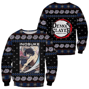 Demon Slayer Kimetsu No Yaiba Anime Hashibira Inosuke 39 Ugly Sweater, Demon Slayer Anime Gift Fan Ugly Sweater