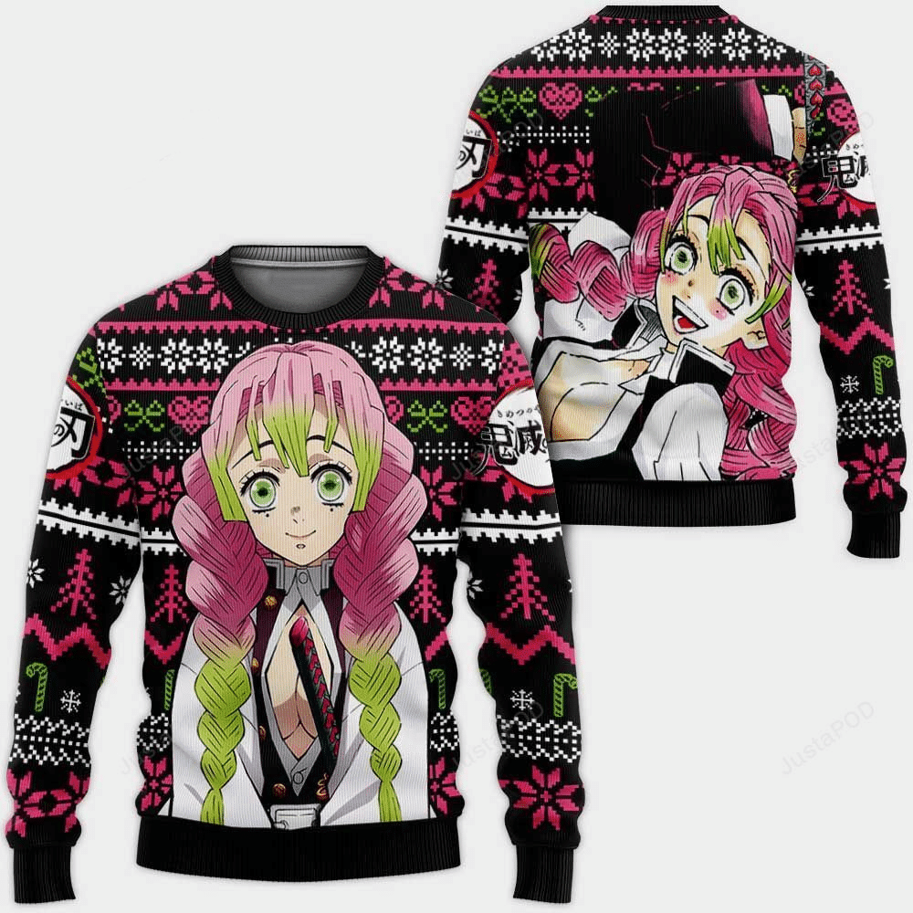 Demon Slayer Kimetsu No Yaiba Anime Mitsuri Kanroji 31 Ugly Sweater, Demon Slayer Anime Gift Fan Ugly Sweater
