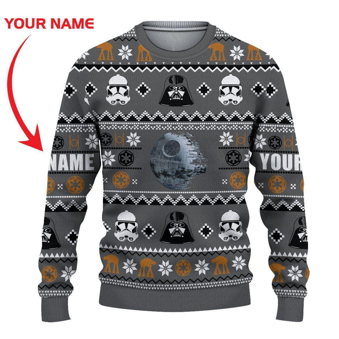 Darth Vader Stormtrooper Ugly Sweater, Darth Vader Stormtrooper Christmas Gift, Darth Vader Stormtrooper Starwars Custom Name Shirt