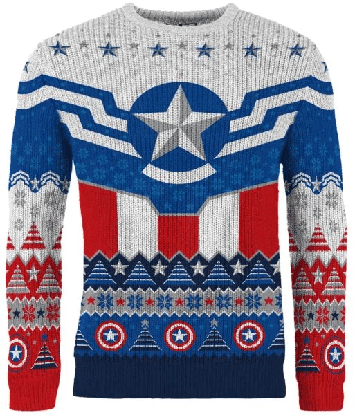 Captain America New And Improved Sam Wilson Christmas Sweater, Captain America Christmas Gift,captain America Christmas Shirt