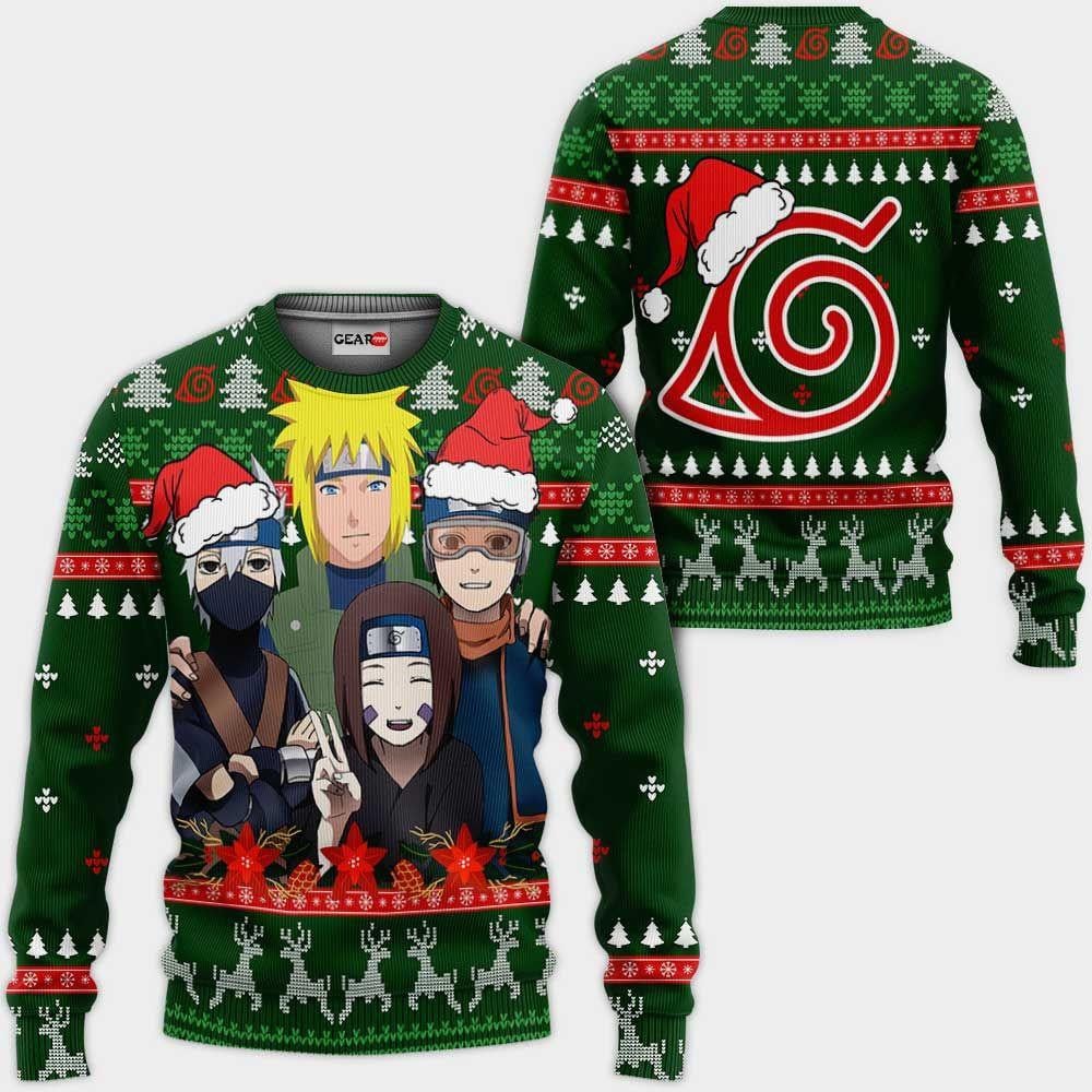 Konoha Team Minato Ugly Christmas Naruto Anime Xmas 1k415 Gifts ,naruto Anime Xmas Christmas Gift Fan
