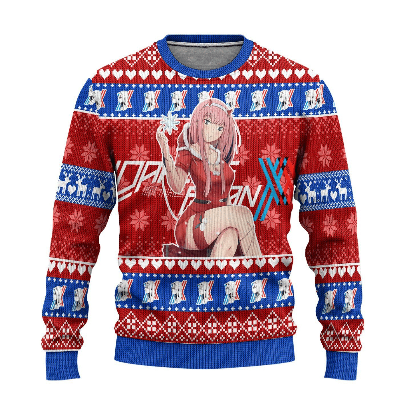 Darling In The Franxx Anime Zero Two 5 Ugly Sweater Gifts, Darling In The Franxx Anime Gift Fan Ugly Sweater