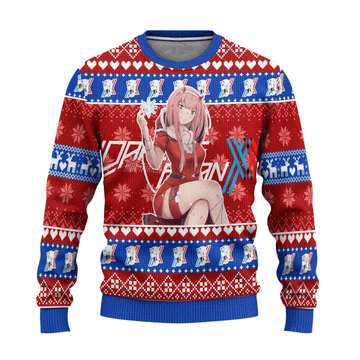 Darling In The Franxx Anime Zero Two 5 Ugly Sweater Gifts, Darling In The Franxx Anime Gift Fan Ugly Sweater