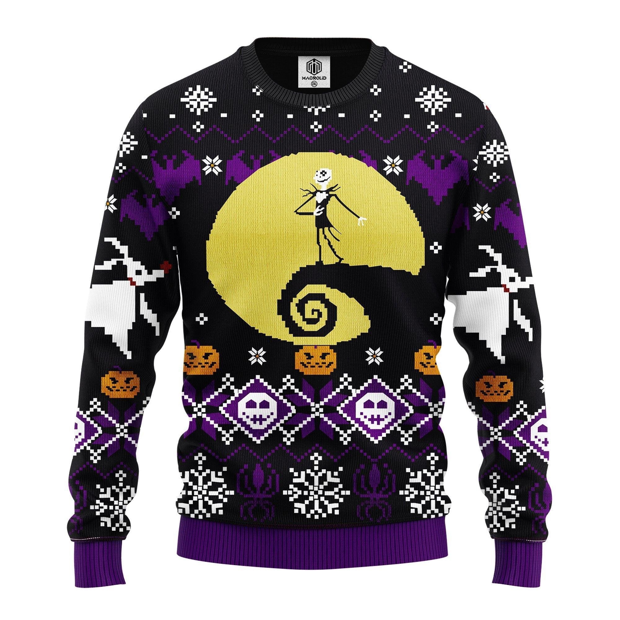 Jack Skellington Pumpkin King Nightmare Before Christmas Ugly Christmas Sweater