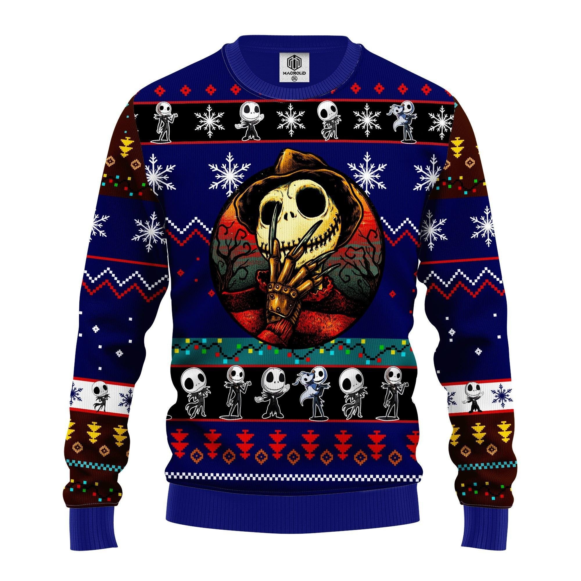 Jack Skellington Freddy Krueger Xmas Ugly Christmas Sweater