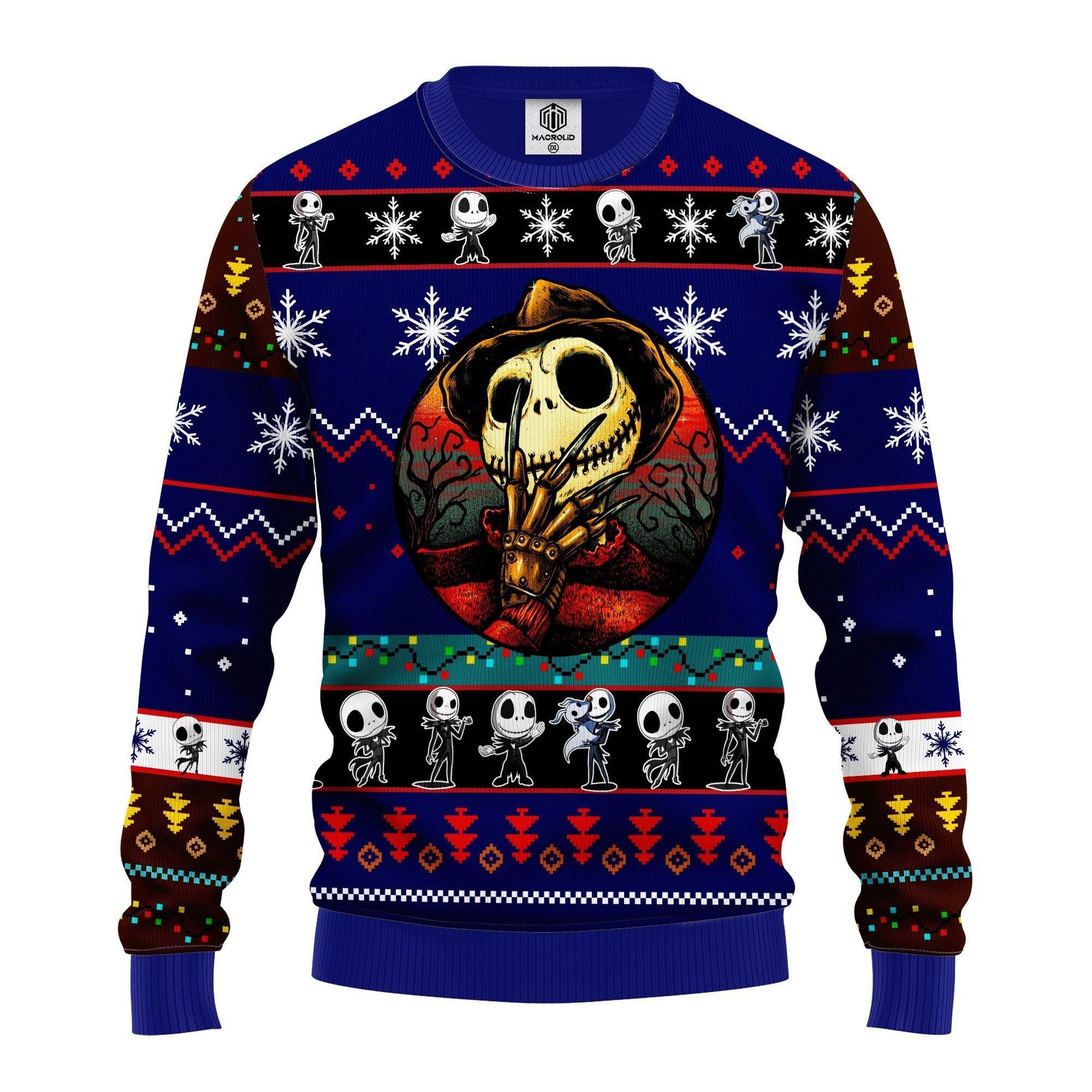 Jack Skellington Freddy Krueger Xmas Ugly Christmas Sweater
