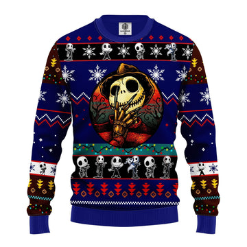Jack Skellington Freddy Krueger Xmas Ugly Christmas Sweater