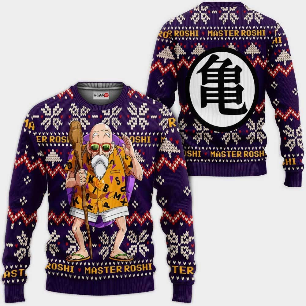 Master Roshi Anime Dragon Ball Xmas 1k80 Sweater,dragon Ball Anime Xmas Christmas Gift Fan