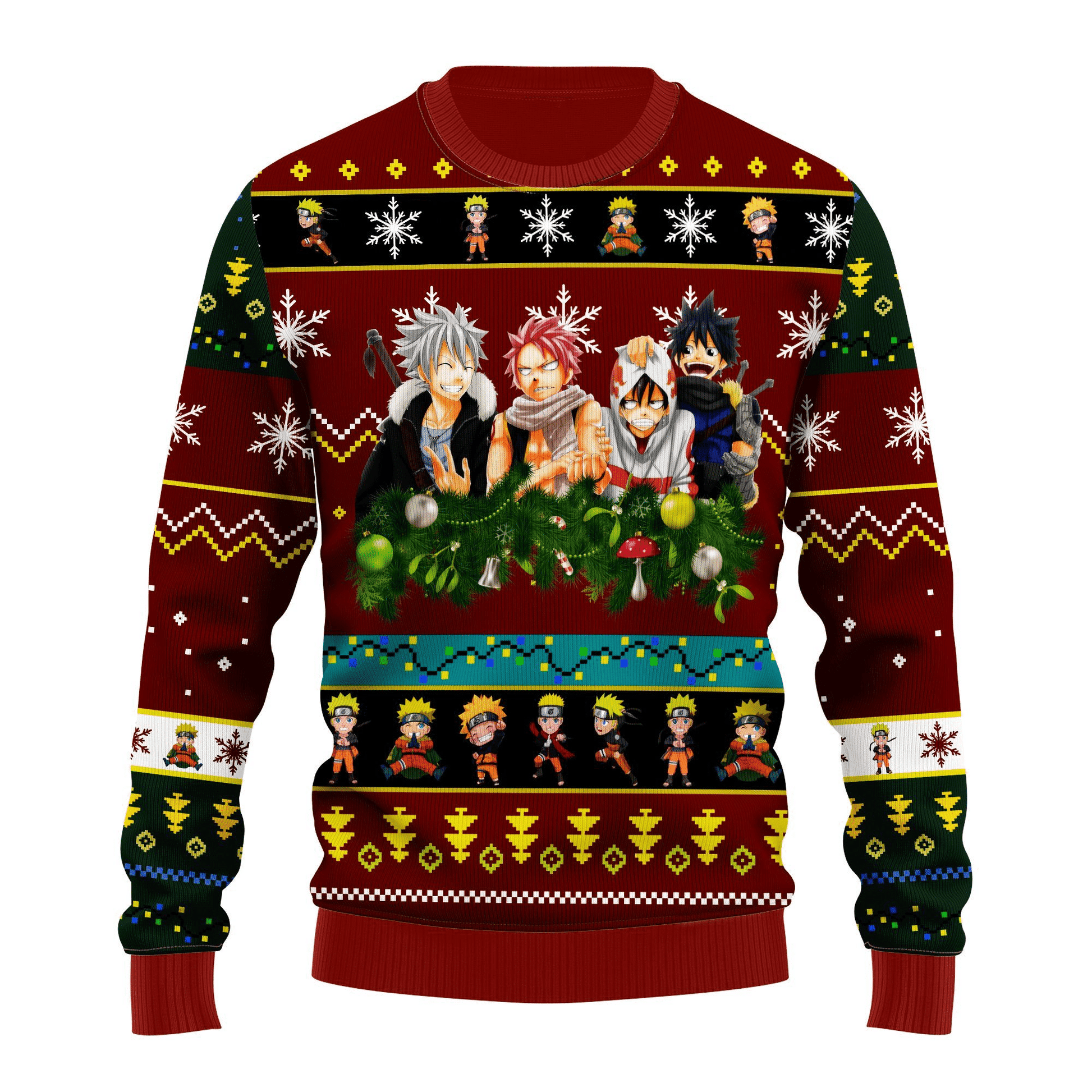 Fairy Tail Anime Christmas 2 Ugly Sweater Gifts, Fairy Tail Anime Gift Fan Ugly Sweater