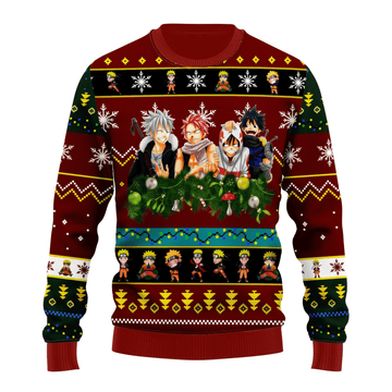 Fairy Tail Anime Christmas 2 Ugly Sweater Gifts, Fairy Tail Anime Gift Fan Ugly Sweater