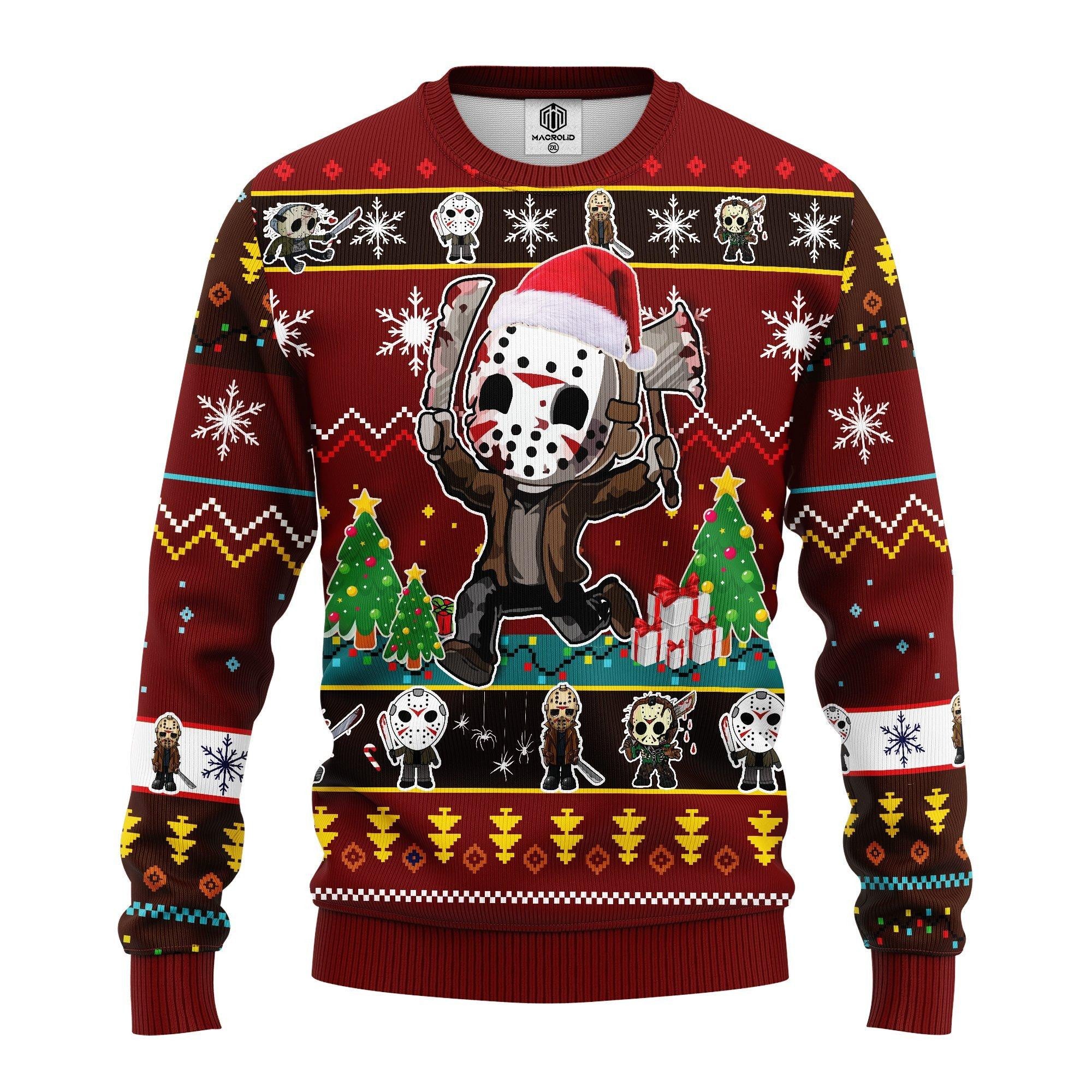 Halloween Friday The 13th Jason Voorhees Horror Movies Ugly Christmas Sweater 291