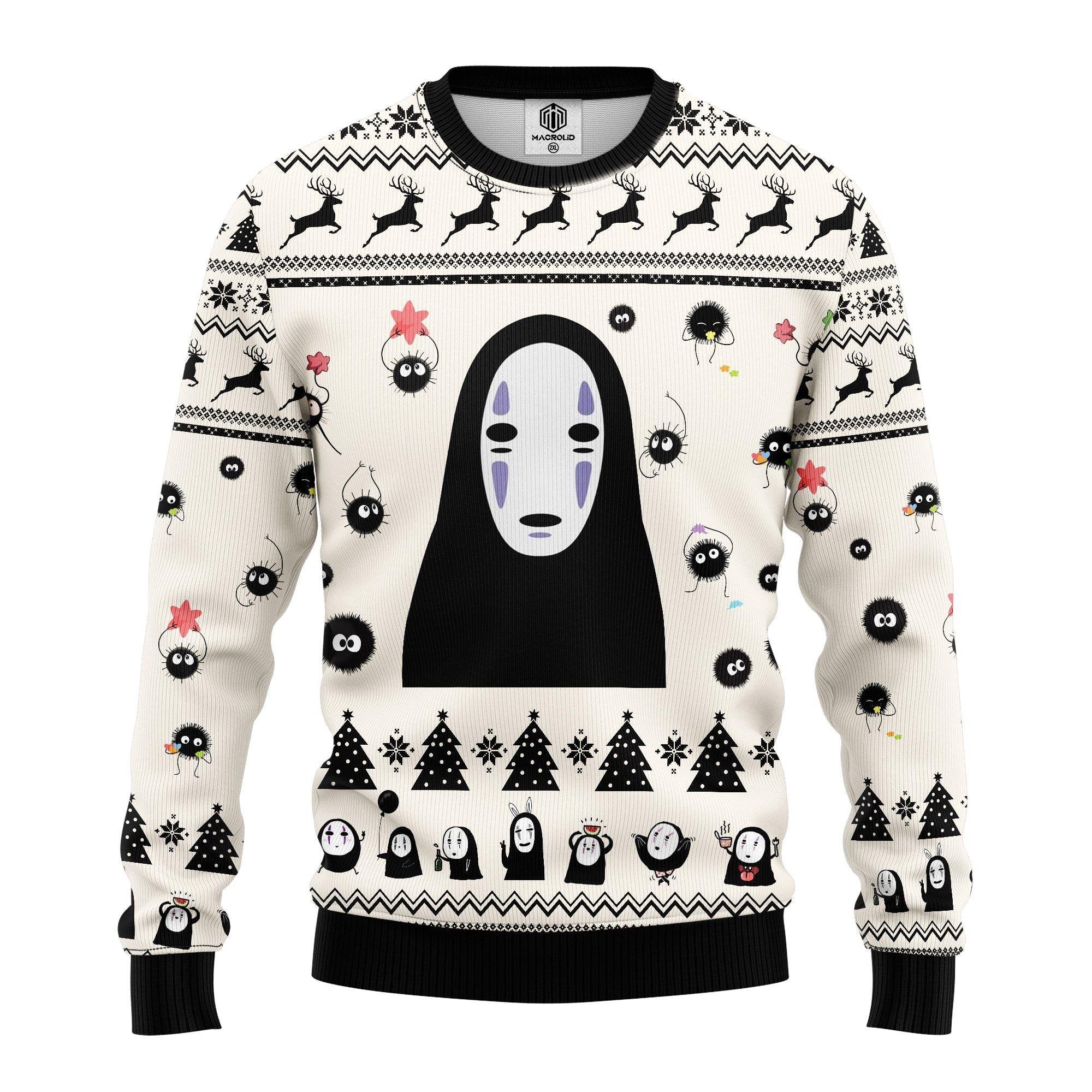 Funny No Face Studio Ghibli Ugly Christmas Sweater