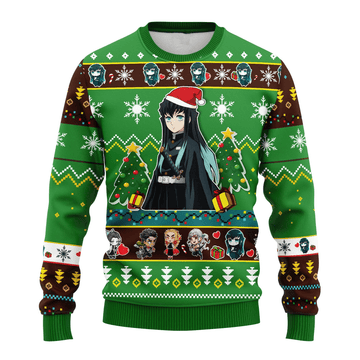 Demon Slayer Kimetsu No Yaiba Anime Muichiro Tokito 50 Ugly Sweater, Demon Slayer Anime Gift Fan Ugly Sweater