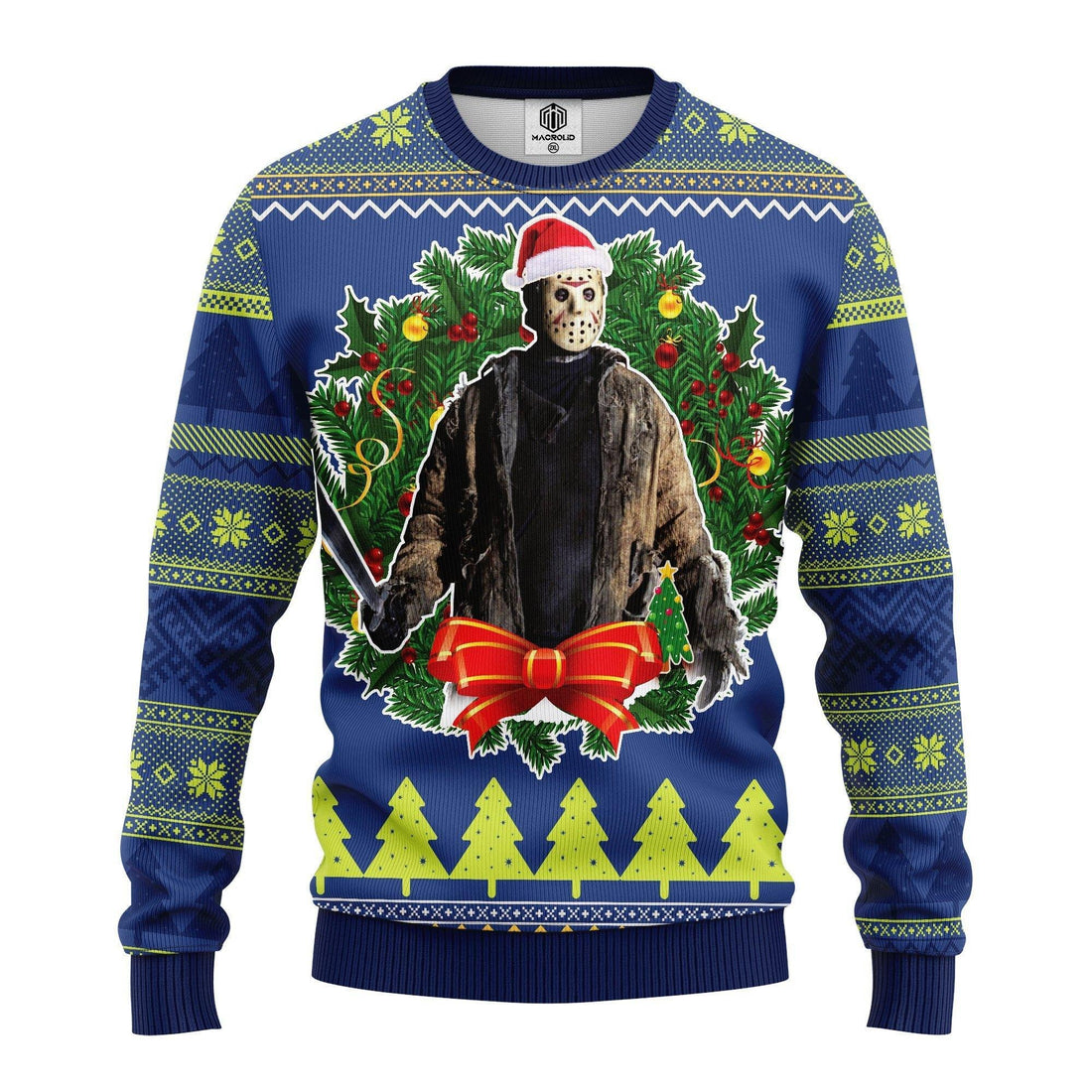 Merry Xmas Horror Movie Characters Jason Woorhees Ugly Christmas Sweater 259