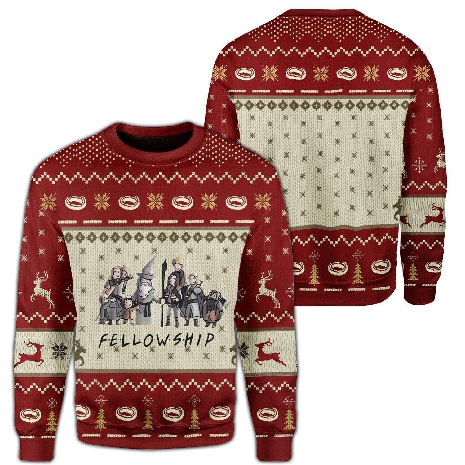 Lord Fellowship Of The Ring Ugly Sweater, Christmas Gift, Lord Fellowship Of The Ring Ugly Christmas Sweater