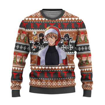 Death Note Anime Light Yagami 4 Ugly Sweater Gifts, Death Note Anime Gift Fan Ugly Sweater