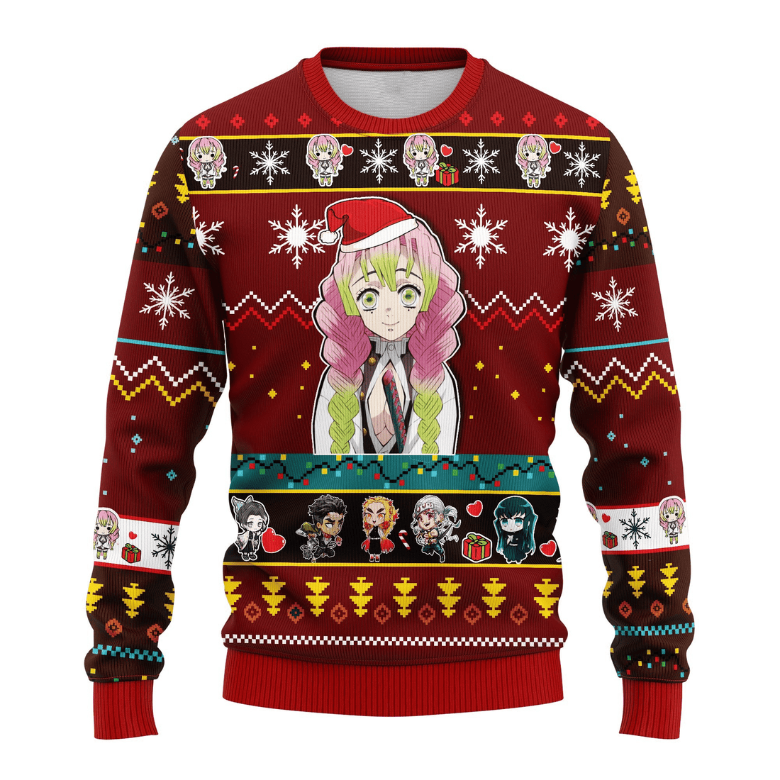 Demon Slayer Kimetsu No Yaiba Anime Mitsuri Kanroji 33 Ugly Sweater, Demon Slayer Anime Gift Fan Ugly Sweater