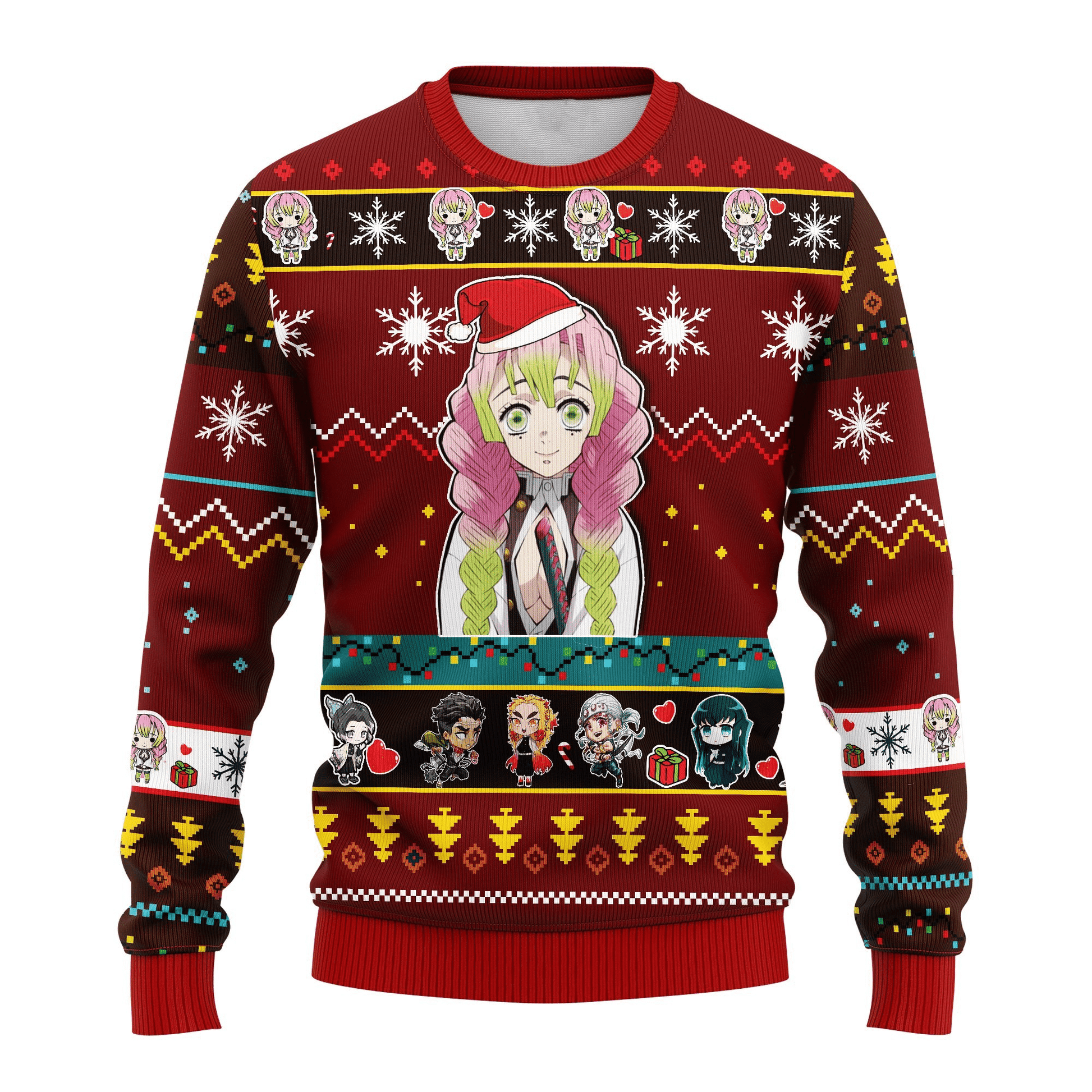 Demon Slayer Kimetsu No Yaiba Anime Mitsuri Kanroji 33 Ugly Sweater, Demon Slayer Anime Gift Fan Ugly Sweater