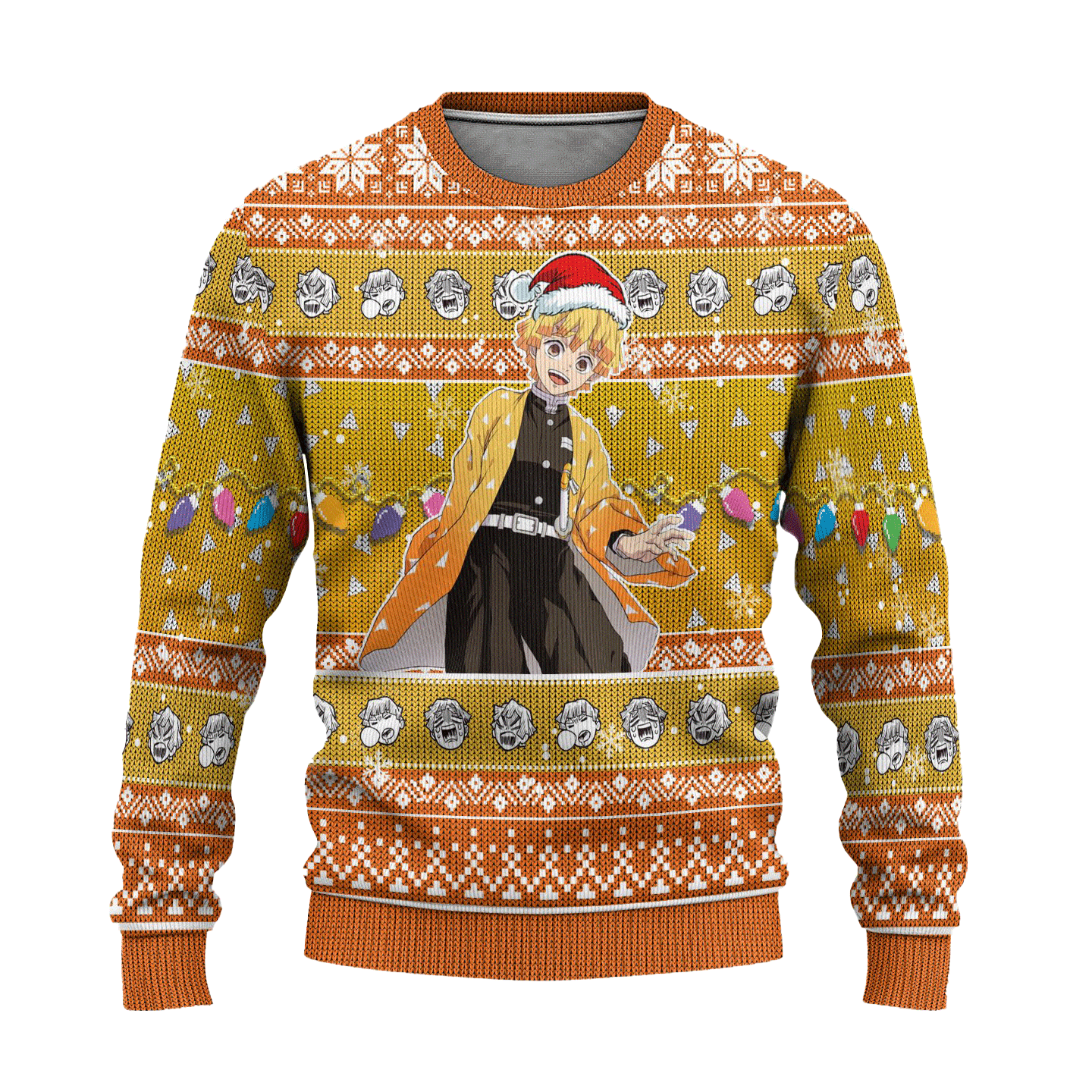 Demon Slayer Kimetsu No Yaiba Anime Agatsuma Zenitsu 27 Ugly Sweater, Demon Slayer Anime Gift Fan Ugly Sweater