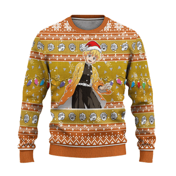 Demon Slayer Kimetsu No Yaiba Anime Agatsuma Zenitsu 27 Ugly Sweater, Demon Slayer Anime Gift Fan Ugly Sweater