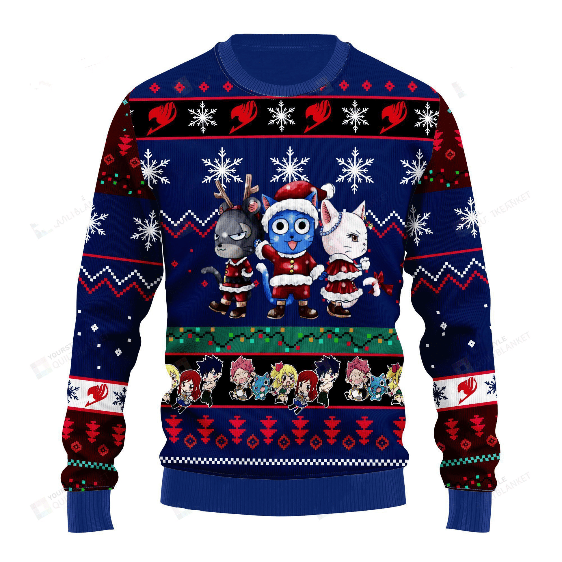 Fairy Tail Anime Christmas 5 Ugly Sweater Gifts, Fairy Tail Anime Gift Fan Ugly Sweater
