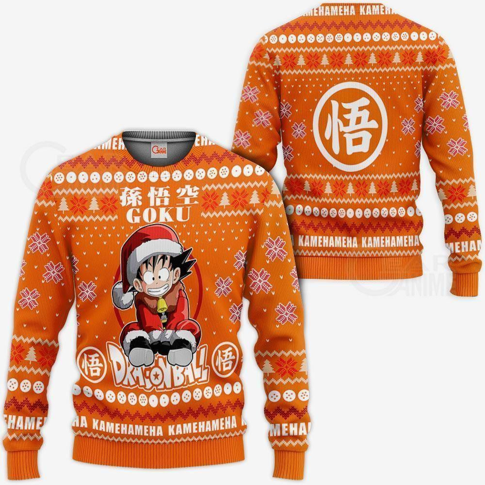 Goku Kid Ugly Christmas Sweater Anime Dragon Ball Xmas 1k128 Gifts ,dragon Ball Anime Xmas Christmas Gift Fan