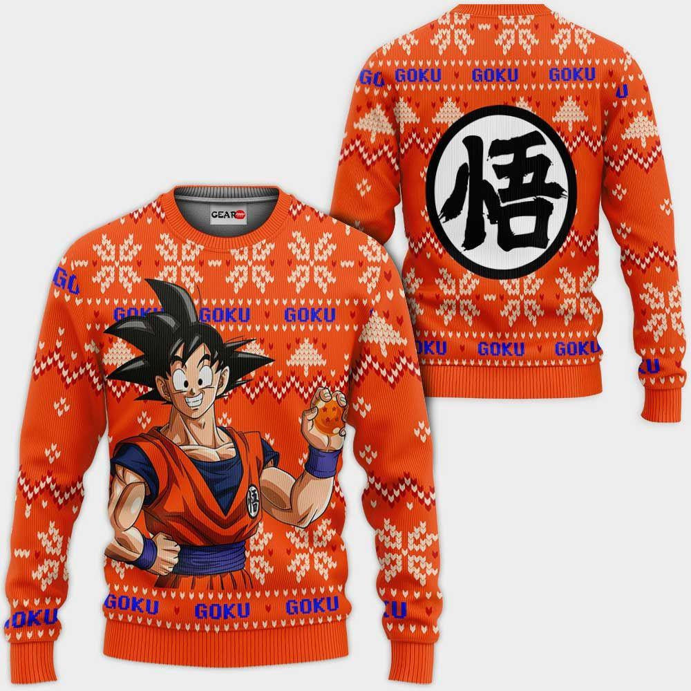 Goku Ugly Christmas Sweater Anime Dragon Ball Xmas Gifts 1k108,dragon Ball Anime Xmas Christmas Gift Fan
