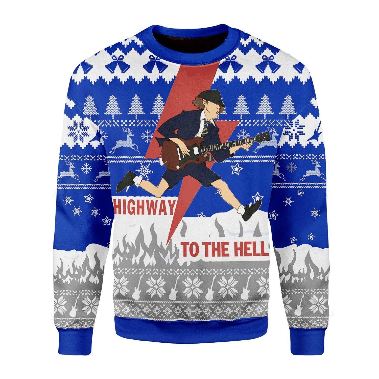 Highway To The Hell Ugly Sweater, Highway To The Hell Christmas Sweater, Highway To The Hell Gift, Highway To The Hell Shirt