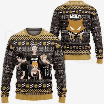 Haikyuu Anime Msby Black Jackals 9 Ugly Sweater Gifts, Haikyuu Anime Gift Fan Ugly Sweater