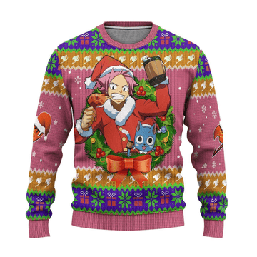 Fairy Tail Anime Natsu 14 Ugly Sweater Gifts, Fairy Tail Anime Gift Fan Ugly Sweater