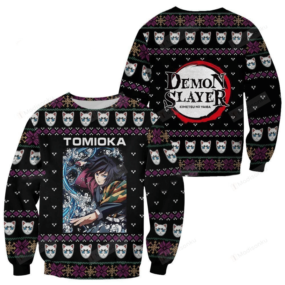Demon Slayer Kimetsu No Yaiba Anime Giyu Tomioka 10 Ugly Sweater, Demon Slayer Anime Gift Fan Ugly Sweater