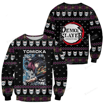 Demon Slayer Kimetsu No Yaiba Anime Giyu Tomioka 10 Ugly Sweater, Demon Slayer Anime Gift Fan Ugly Sweater