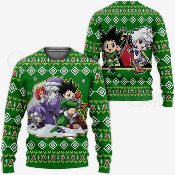 Hunter X Hunter Anime Gon &amp; Killua 8 Ugly Sweater, Hunter X Hunter Anime Gift Fan Ugly Sweater