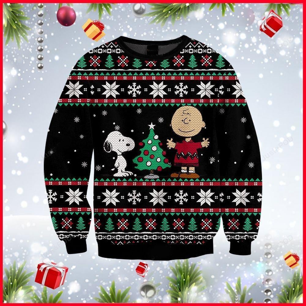 Charlie Brown And Snoopy Ugly Sweater, Charlie And Snoopy Christmas Sweater, Charlie And Snoopy Christmas Tree Gift, Charlie And Snoopy Shirt