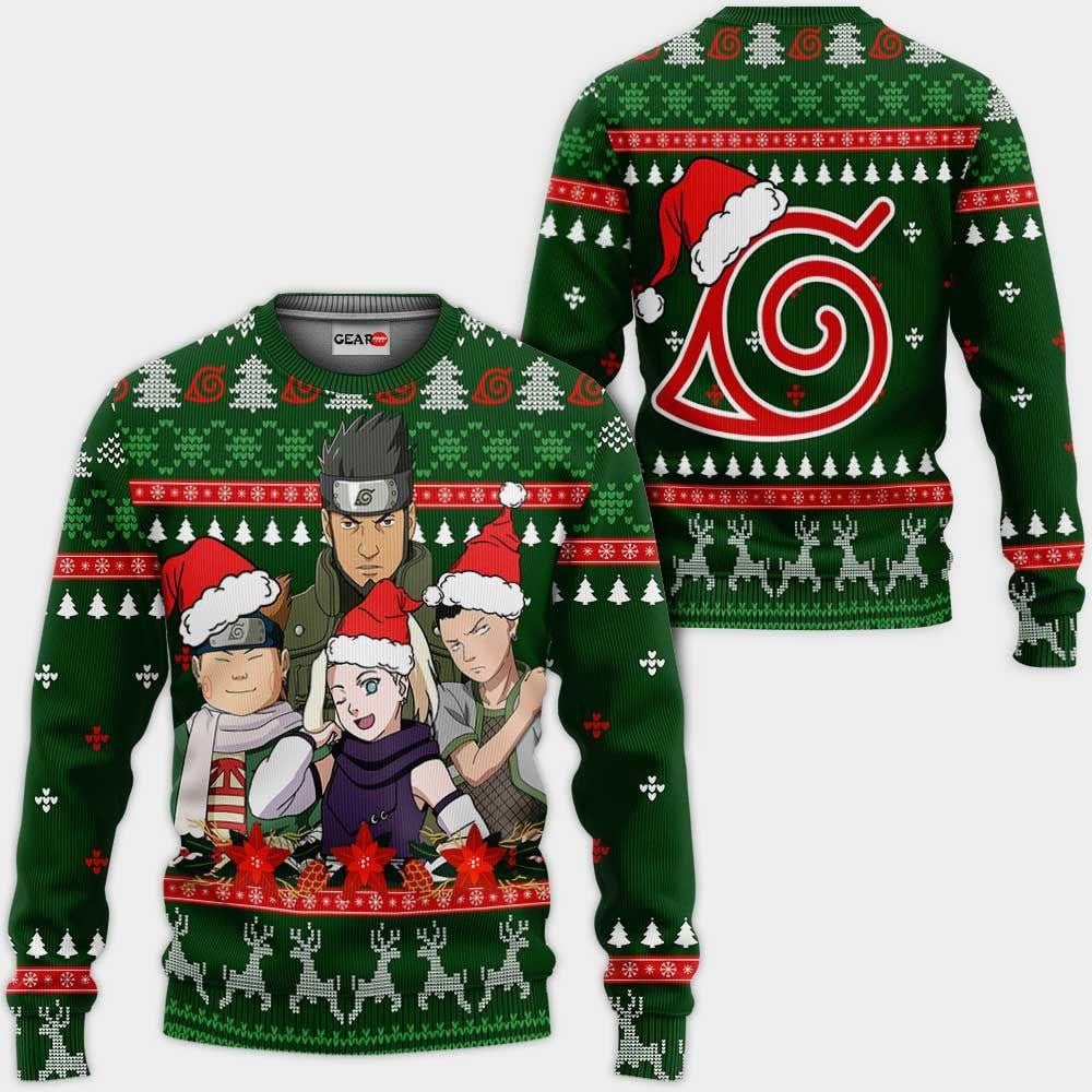 Konoha Team 10 Ugly Christmas Naruto Anime Xmas 1k420 Gifts ,naruto Anime Xmas Christmas Gift Fan