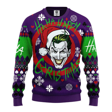 Joker Smile Dc Comics Haha Happy Christmas Ugly Christmas Sweater 255