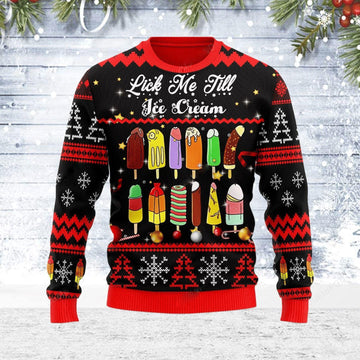 Merry Christmas Lick Me Till Ice Cream Ugly Sweater, Merry Christmas Lick Me Till Ice Cream Christmas Sweater, Lick Me Till Ice Cream Shirt