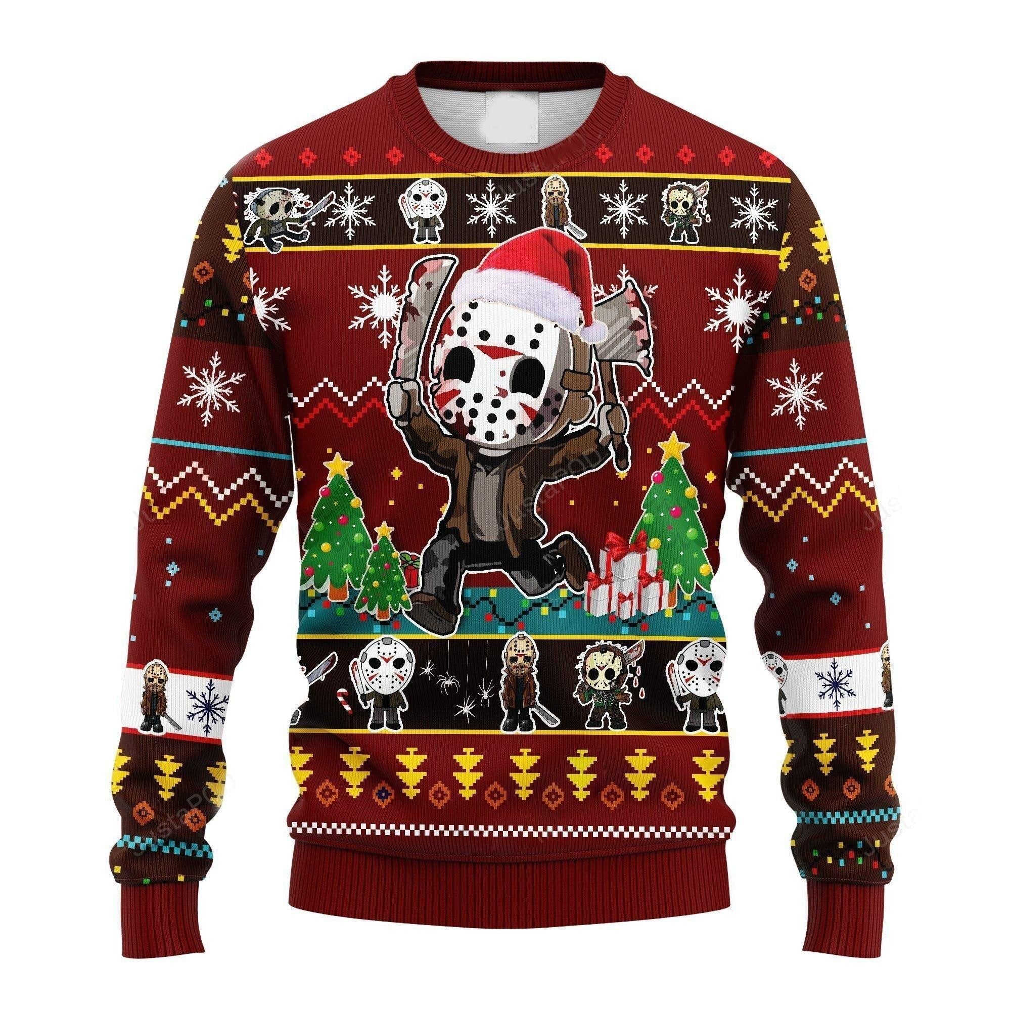 Jason Friday The 13th Ugly Sweater, Jason Friday The 13th Christmas Sweater, Friday The 13th Gift, Friday The 13th Shirt