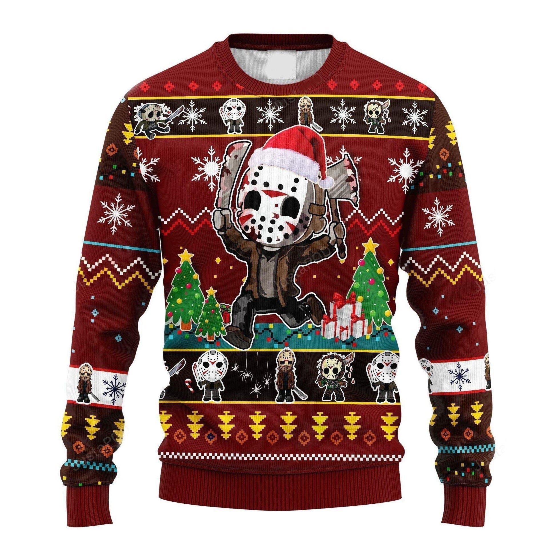 Jason Friday The 13th Ugly Sweater, Jason Friday The 13th Christmas Sweater, Friday The 13th Gift, Friday The 13th Shirt