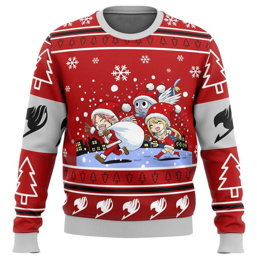 Fairy Tail Anime Chibi Christmas 15 Ugly Sweater Gifts, Fairy Tail Anime Gift Fan Ugly Sweater